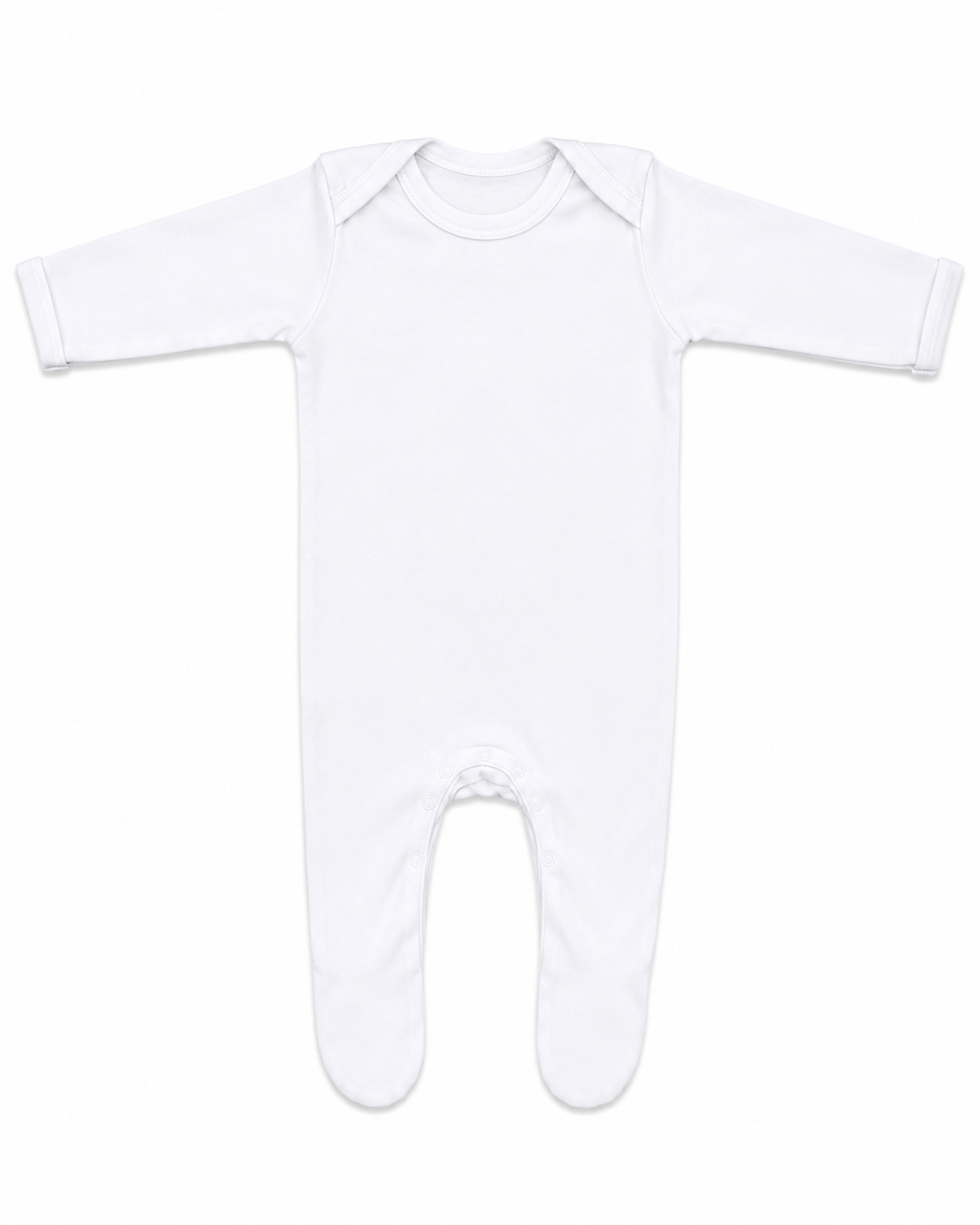 Blank Baby Romper with Feet - White