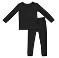 Kids Black Long Sleeve Blank Pajama Set